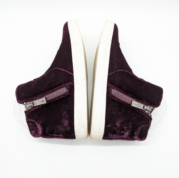 Kenneth Cole Kiera purple velvet zip up ankle boots 7 - Picture 5 of 11